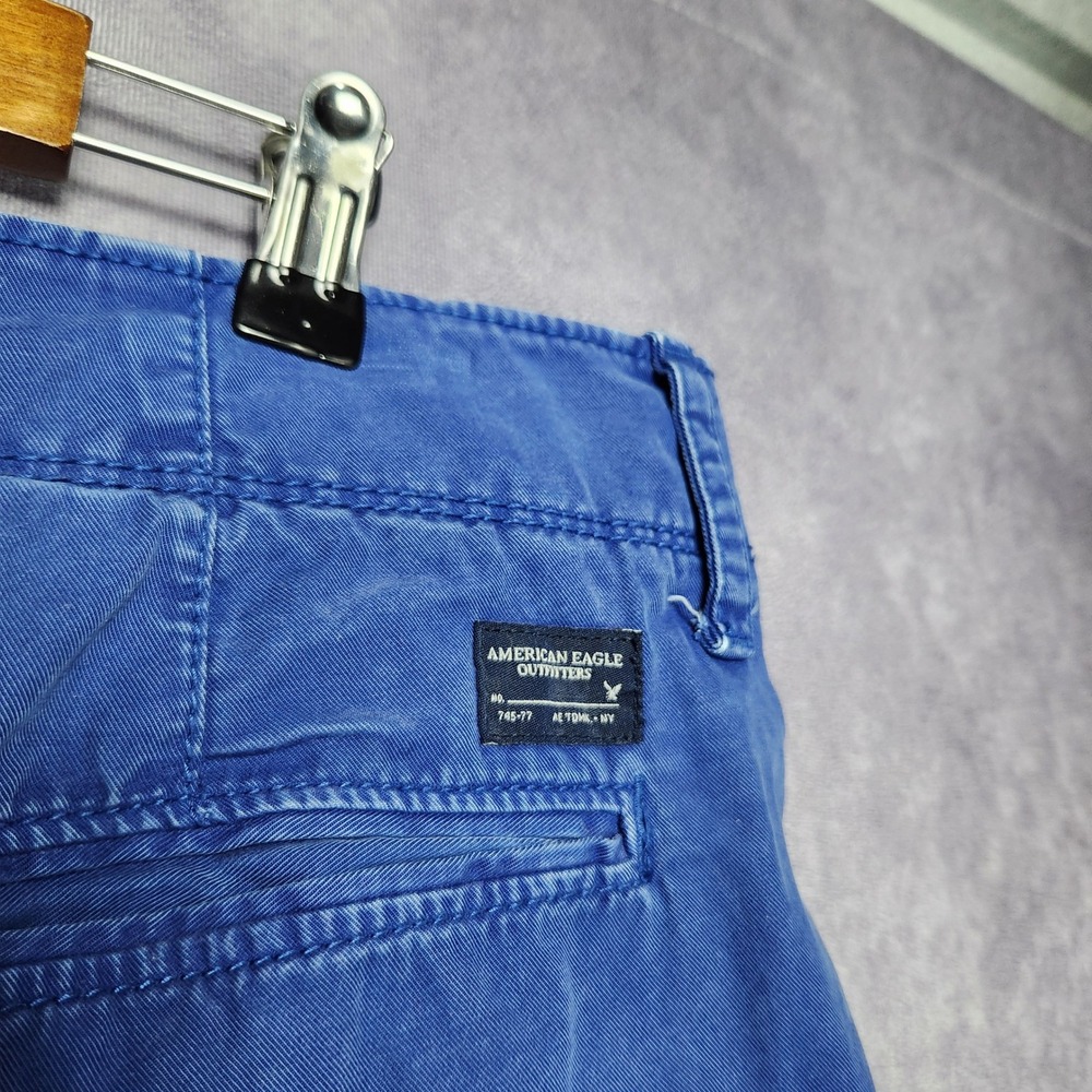 American Eagle Outfitters Mens Blue Prep Length Cotton Twill Shorts Size 34 - Picture 4 of 16